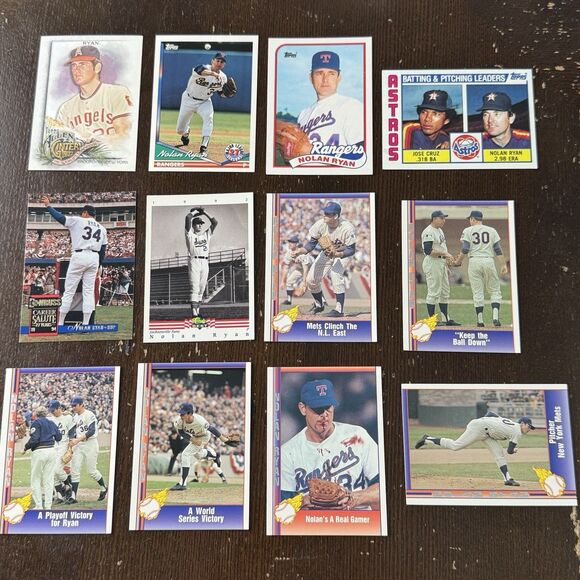 Nolan Ryan 12 Card Lot NM With Pacific Bloody Lip Real Gamer #92 & 1984 Topps - Picture 1 of 13